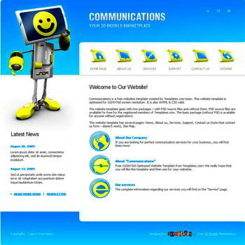 Communications Free Website Template