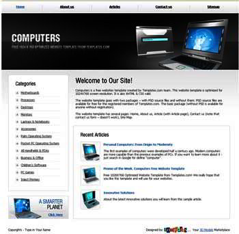 Computers Free Website Template