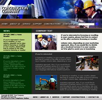 Free Html Templates For Construction Websites