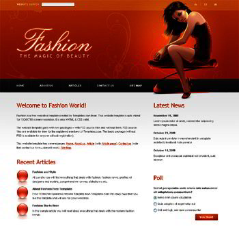 Free Fashion Website Template