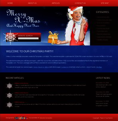 Free X-Mas Website Template